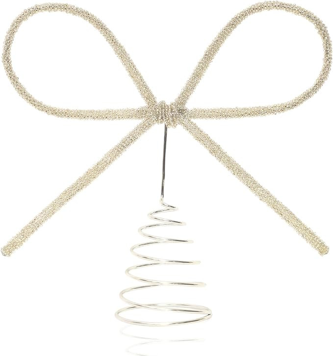 Wire Bow Christmas Tree Topper- Christmas Decorations, Holiday Xmas Funny Home Decoration - Chris... | Amazon (US)