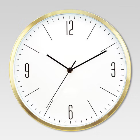6" Round Wall Clock White/Brass - Project 62™ | Target