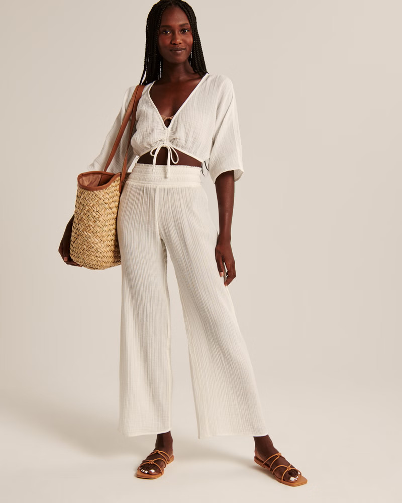Women's Gauzy Beach Pant Coverup | Women's Swimwear | Abercrombie.com | Abercrombie & Fitch (US)