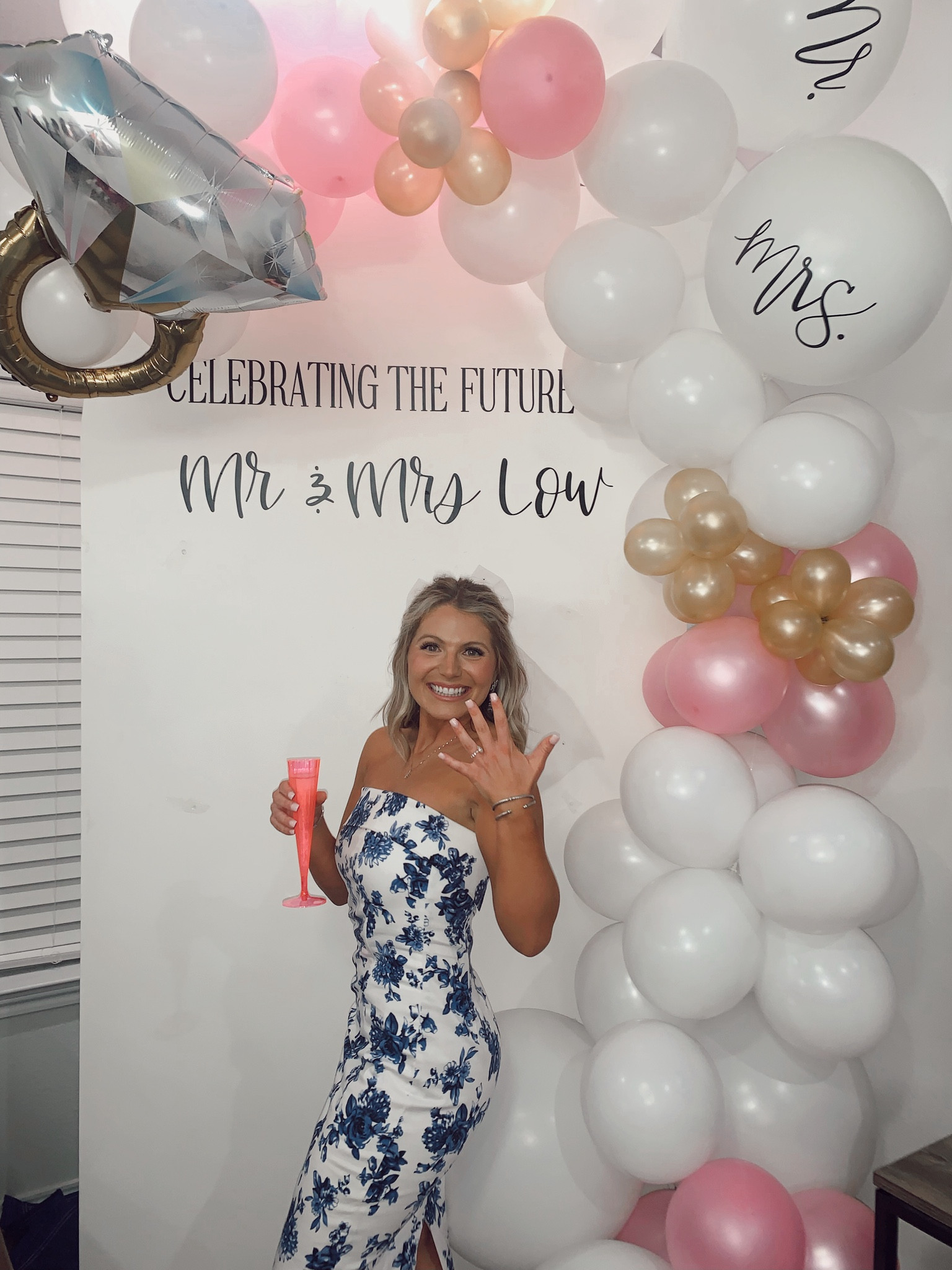 Engagement party dress; rehearsal dinner; bridal shower dress; baby shower dress

White bodycon blue floral dress
Wearing size small! 

#LTKwedding #LTKSpringSale