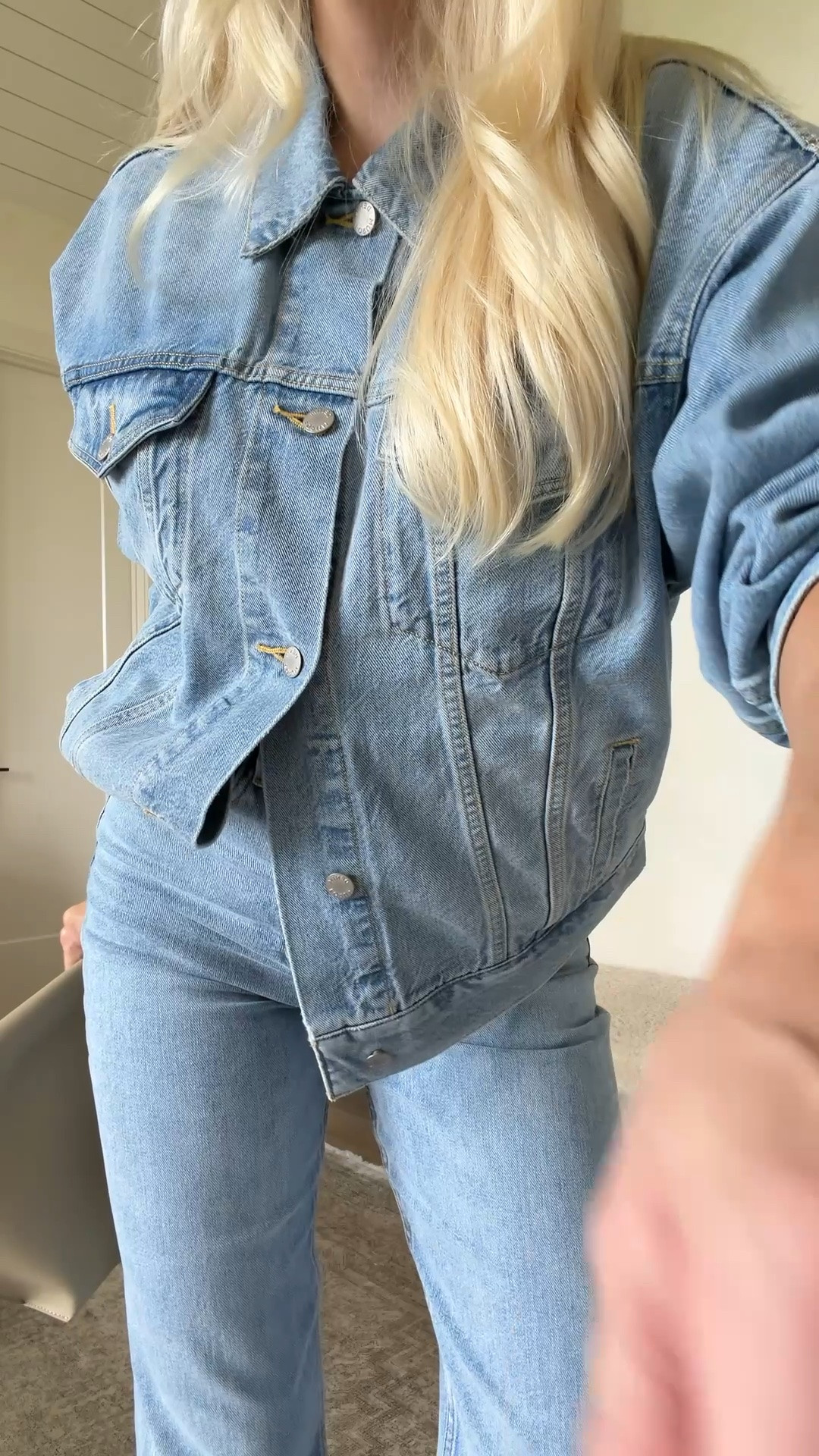 SIZE: med in jacket, 28 in jeans (sized up for pp), COLOR: 7 Yrs Bleu Taboo, linking similar shoes! #kathleenpost

Summer to fall transition outfit, fall fashion, denim on denim, Canadian tuxedo

#LTKootd #LTKSeasonal