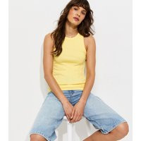 Women's Tall Light Yellow Cotton Rich Ribbed Racer Vest New Look | New Look (UK)