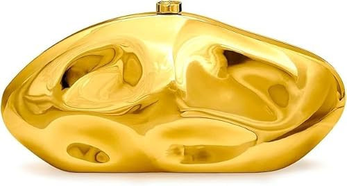 blinkgooblink Acrylic Gold Evening Clutch Purse for Women, Wedding Guest Clutch Metal Chain Shoulder Crossbody Bag for Party Prom | Amazon (US)