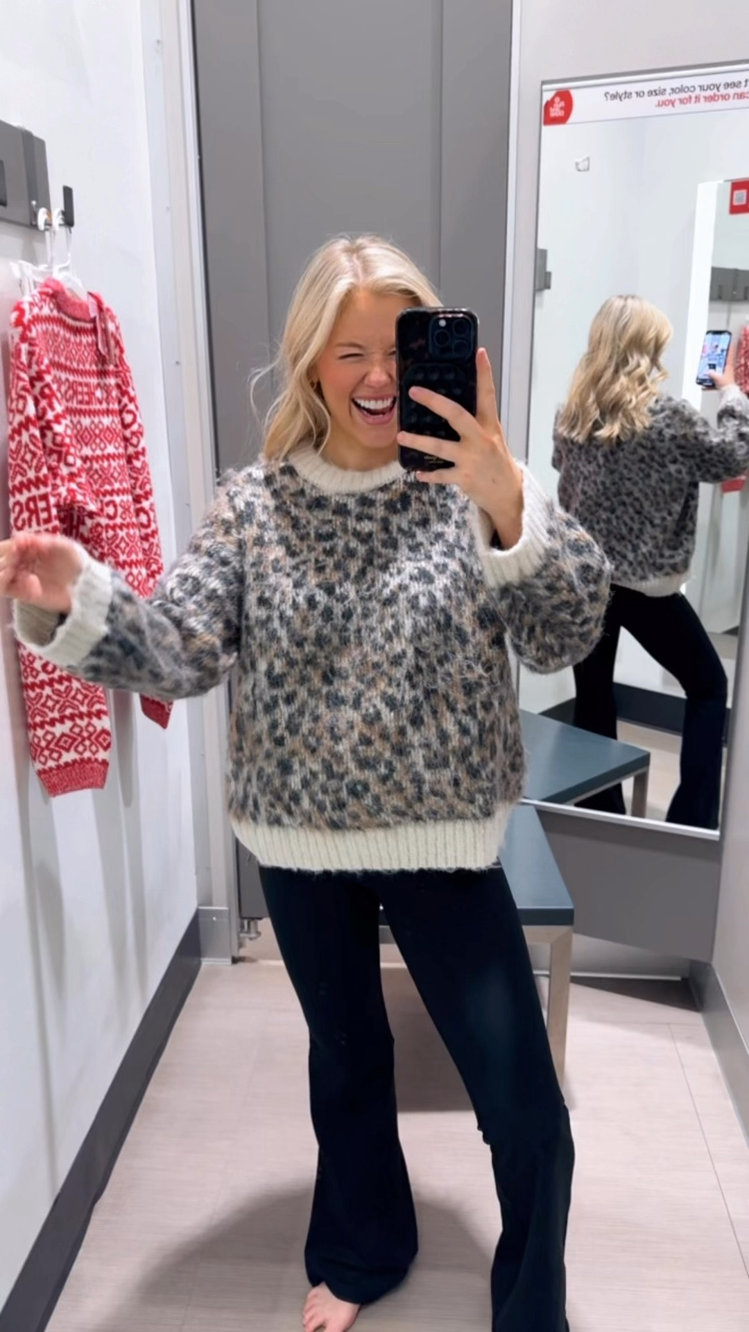 Leopard sweater and leggings combo 

#LTKBump #LTKSeasonal #LTKHoliday