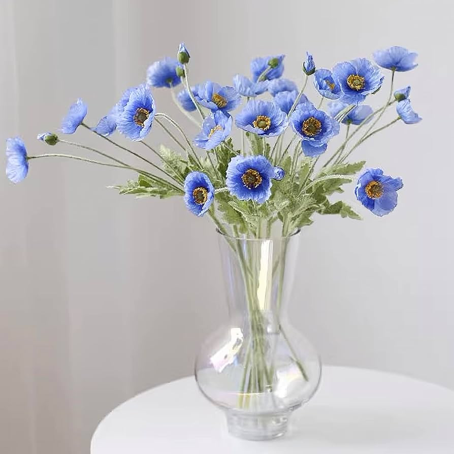 DUYONE Artificial Flowers 6 Stems Poppy Silk Bouquet,for Wedding, Home, Party Decoration,Table Ce... | Amazon (US)