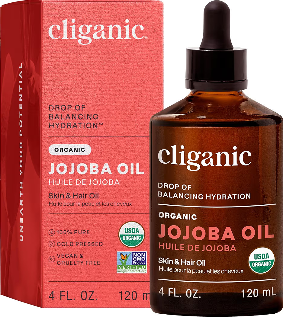 Cliganic Organic Jojoba Oil, 100% Pure (4oz) | Moisturizing for Face, Hair, Skin & Nails | Natura... | Amazon (US)