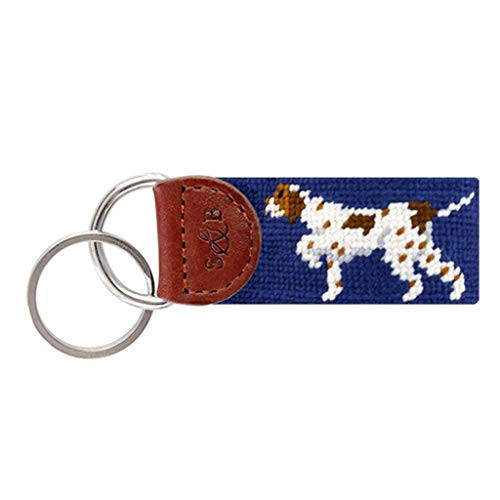 Smathers & Branson Pointer Needlepoint Key Fob in Classic Navy | Amazon (US)