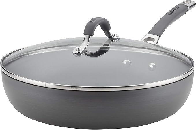Circulon Radiance Deep Hard Anodized Nonstick Frying Pan /Skillet with Lid - 12 Inch, Gray | Amazon (US)