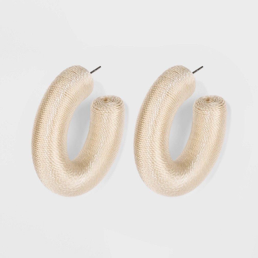 SUGARFIX by BaubleBar Retro Hoop Earrings - Ivory | Target