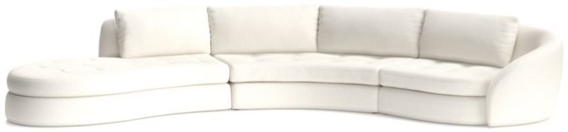 Sinuous Curved 3-Piece Left Arm Chaise Sectional Sofa by Athena Calderone | Crate & Barrel | Crate & Barrel