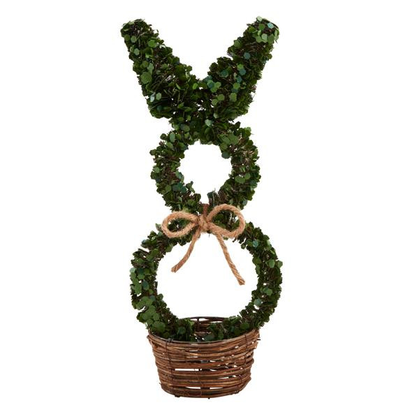 Large Boxwood Bunny Sitter | Mud Pie