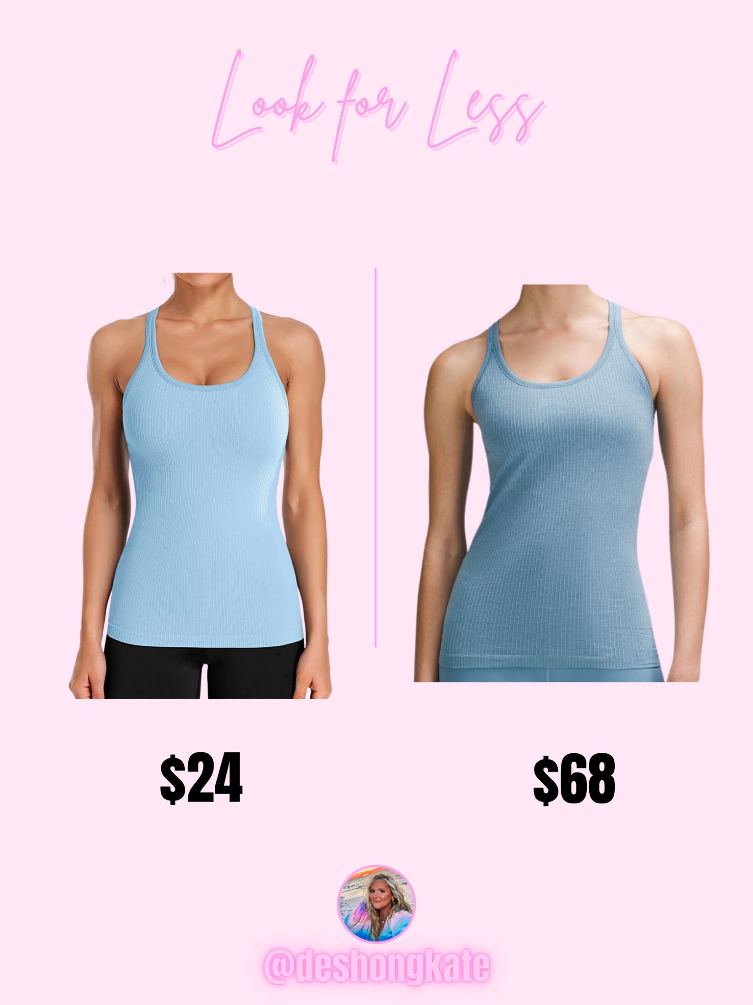 Look for less. Dupe alert. Lululemon dupe. Summer tank. Amazon find  

#LTKFind #LTKunder50 #LTKsalealert