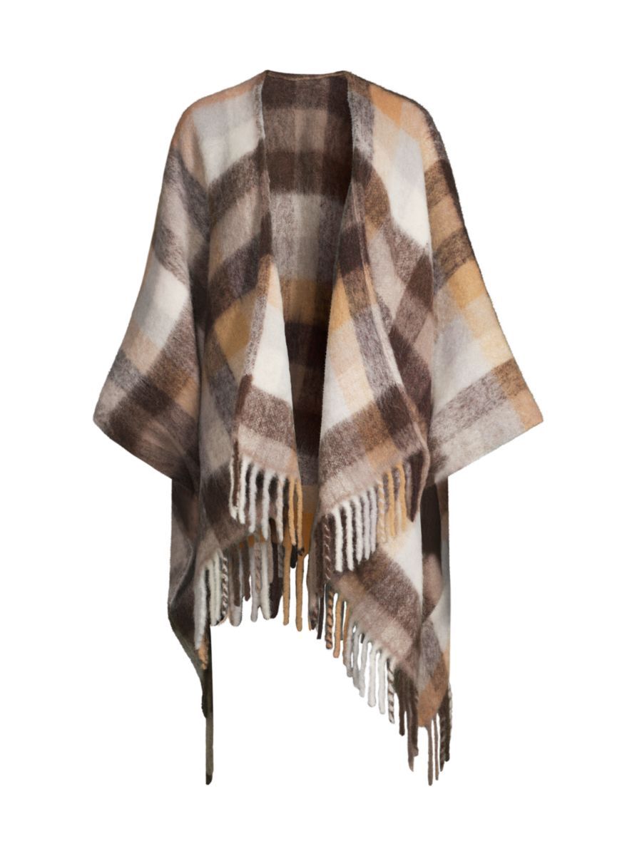 Saks Fifth Avenue COLLECTION Wool-Blend Check Cape | Saks Fifth Avenue