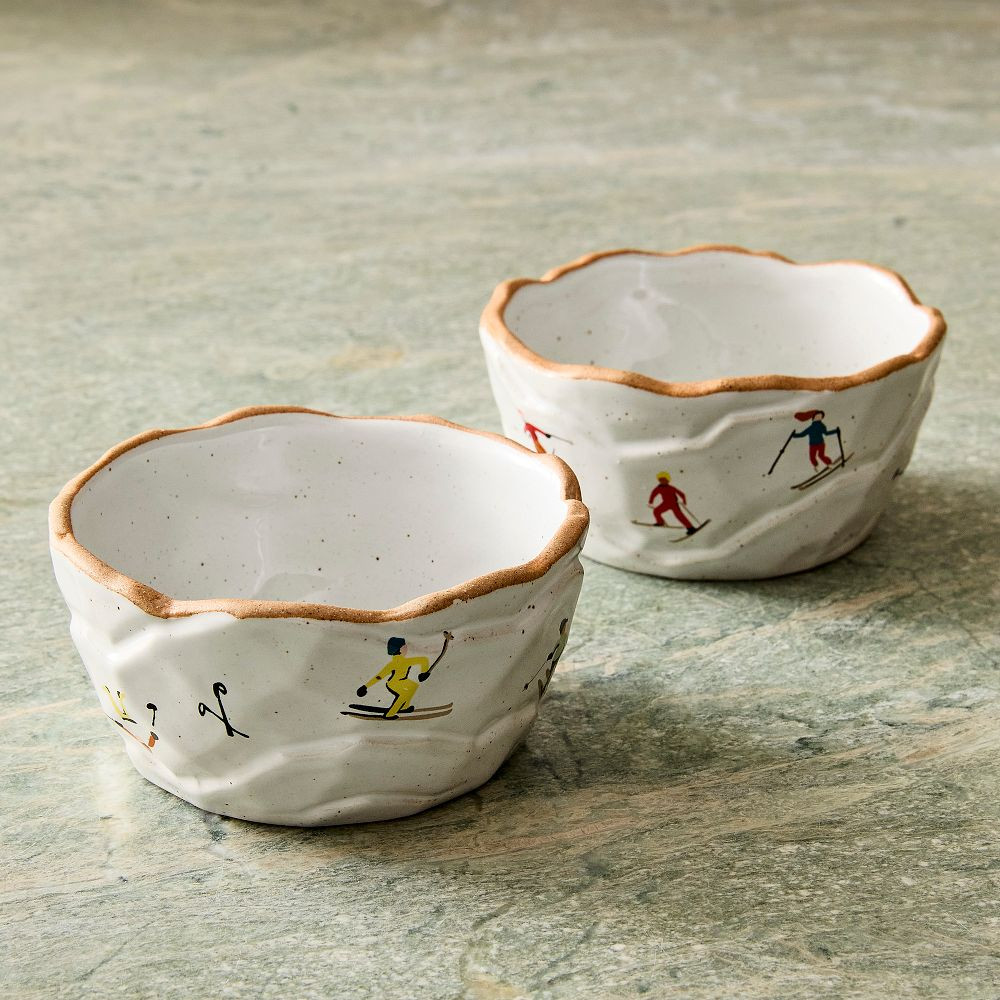 Holiday Skiers Stoneware Nut Bowl | West Elm (US)