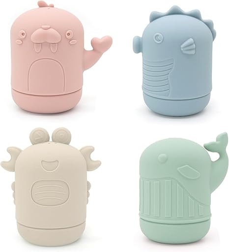 Ginbear Silicone Baby Bath Toys, Mold Free Squirty Bath Toy for Toddlers, Preschool Bath Toys for... | Amazon (US)