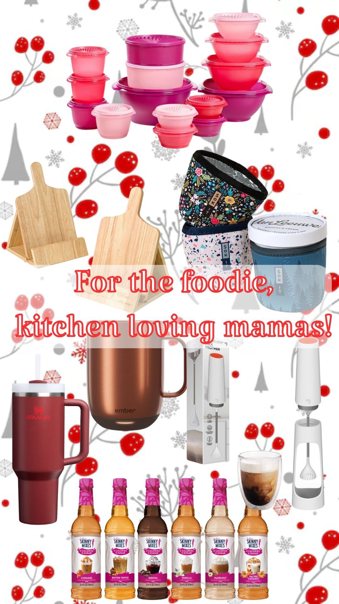 Now we’ve got the gifts for mamas who love coffee, food and being in the kitchen—but deserve something a little more for themselves.

-A Stanley because everyone needs to stay hydrated and 40 oz stainless tumblers make that just a little bit easier
-A self-heating, temperature regulating mug because moms always end up with cold coffee, even when it’s not supposed to be (Ember 😍)
-A milk frother (I use mine for so many things other than frothing milk!)
-A variety of coffee syrups (because some days, you just need a little change in your coffee flavor routine)
-A CUTE Tupperware set (and yes, actual TUPPERWARE)
-A cutting board and recipe book/tablet stand set (this one is customizable!)
-And a coozie for mama’s ice cream pint (we don’t like cold hands, but we also don’t want melted ice cream)

Now I want some ice cream 😂 Part 4 of the gift guide for mama’s coming up is for the mamas who love fashion and looking cute!

#LTKGiftGuide #LTKmomlife #LTKHoliday