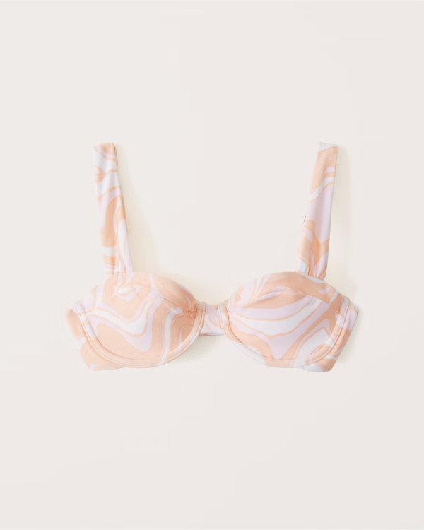 Wide Strap Pleated Underwire Bikini Top | Abercrombie & Fitch (US)