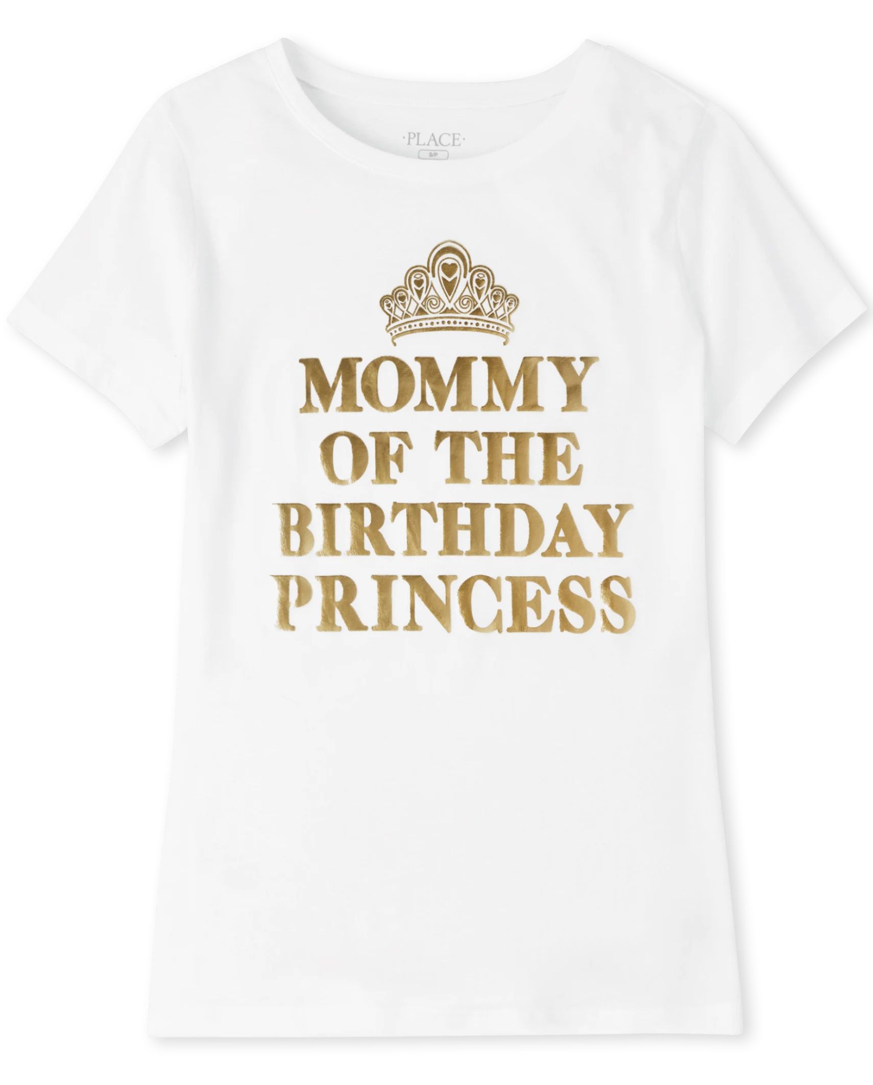 Womens Mommy And Me Foil Birthday Princess Graphic Tee - white | The Children's Place