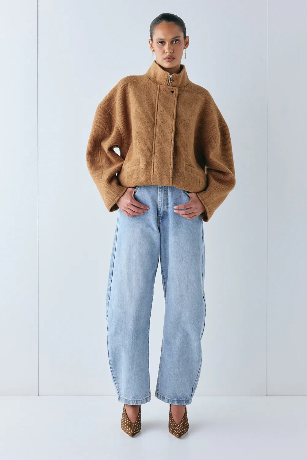 Lennon Bomber Jacket Tan | VRG Grl