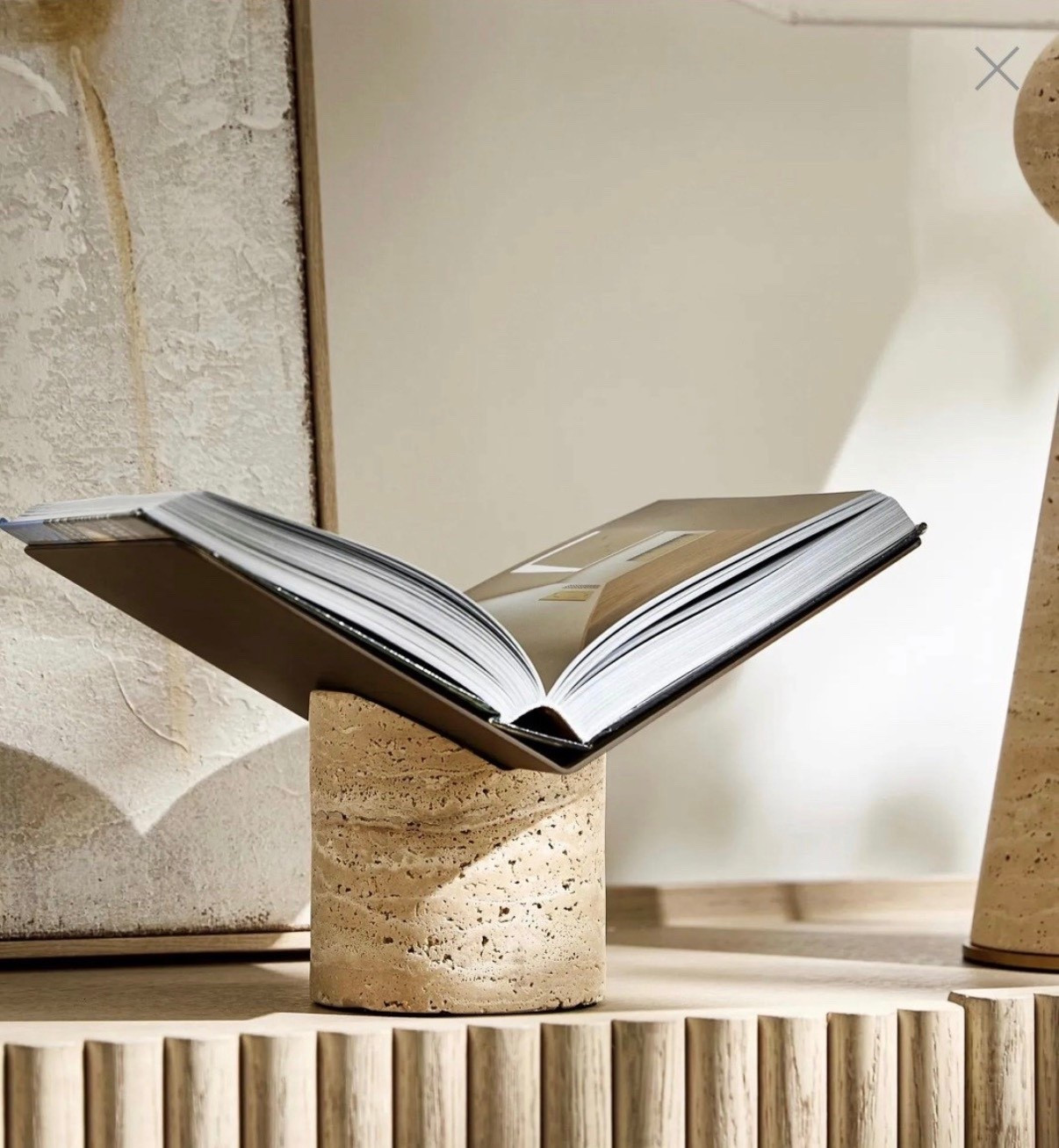 Travertine book stand book holder