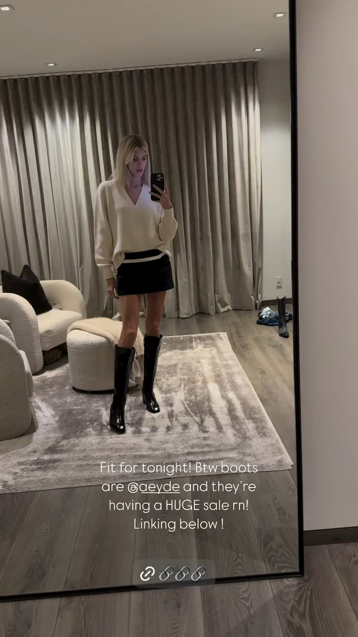 Fit for tonight! Boots are Aeyde and they are on sale ✨ Linking some others below as well. 

 #LTKWatchNow #LTKStyleTip #LTKShoeCrush