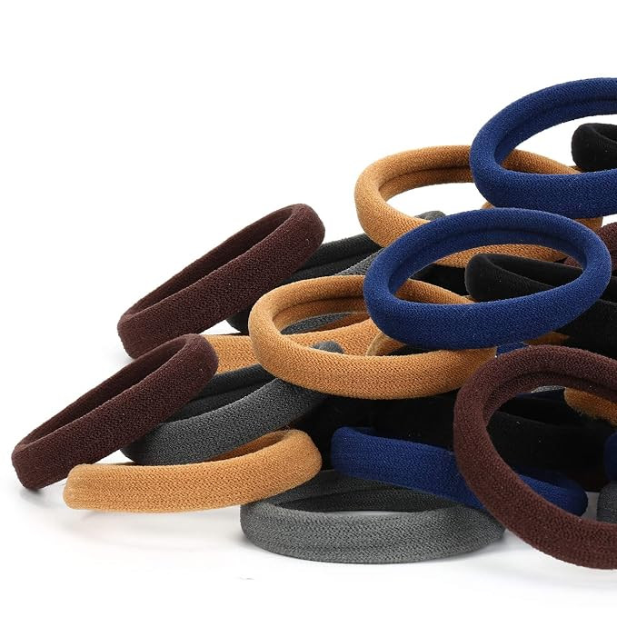 50PCS Hair Ties for Women, Cotton Seamless Hair Bands, Elastic Ponytail Holders, No Damage for Th... | Amazon (US)