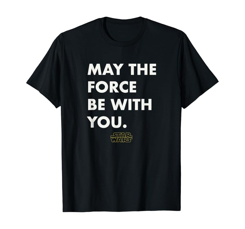 Amazon Essentials Star Wars White Force Be With You Quote T-Shirt | Amazon (US)