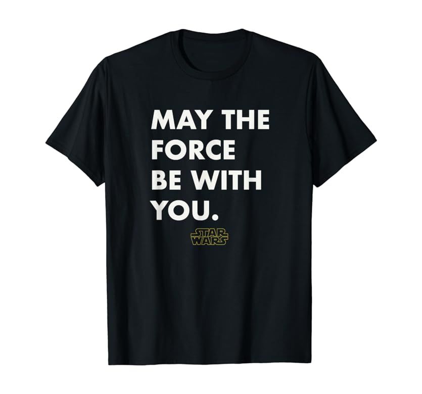 Amazon Essentials Star Wars White Force Be With You Quote T-Shirt | Amazon (US)