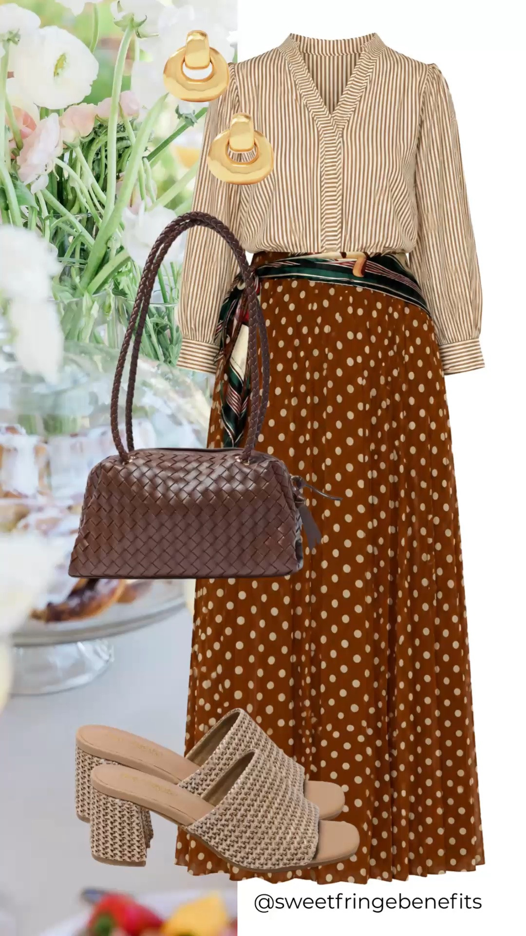 This brown polka dot maxi skirt is such a versatile wardrobe staple! Paired with a striped blouse, woven heels, and a rich brown handbag, it's an effortlessly polished look for work, lunch, church, or fall gatherings.

💡 LTK MADE EASY
❤️ Heart = Support my posts!
🔖 Save = Get sale & restock alerts
📋 Lists = Keep favorites organized
📲 Share = Send lists and products to a friend. Hello, Christmas List!
💬 Comment = Ask me anything about what I'm wearing.:-)

#LTKootd #LTKOver40 #LTKdayinmylife
