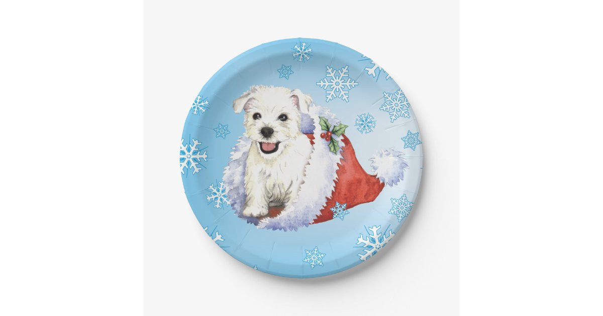 Christmas Westie Paper Plates | Zazzle