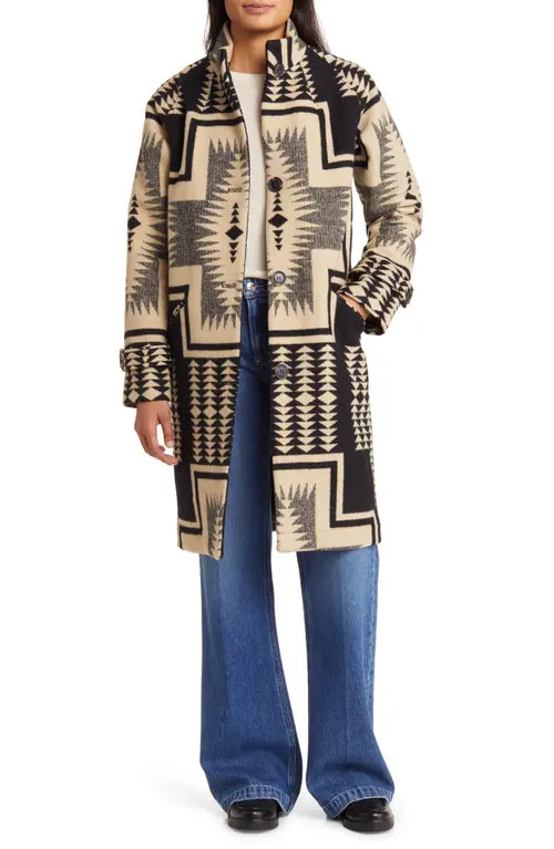 Timberline Jacquard Virgin Wool Blend Coat | Nordstrom