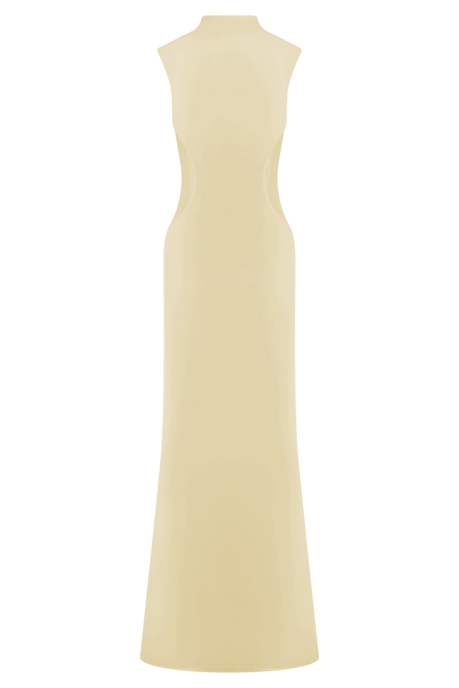 Slinky And Mesh Maxi Dress - Lemon | MESHKI US