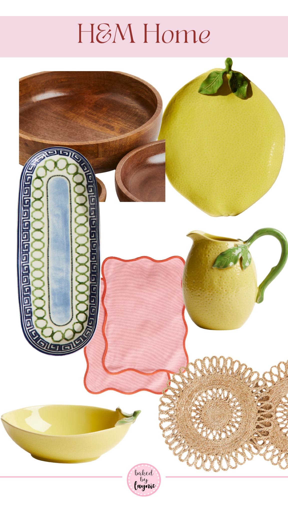 H&M home, kitchen decor, lemon platters, home decor, affordable home finds 
