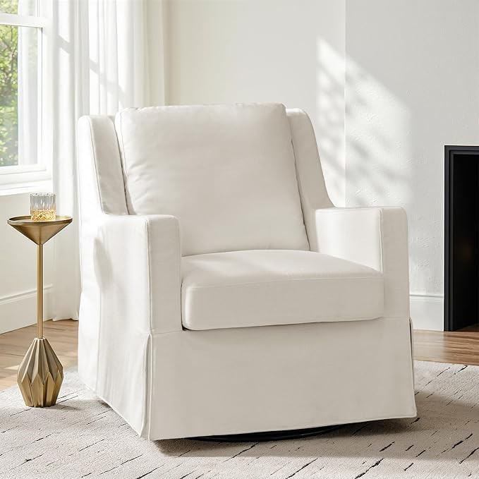 HULALA HOME Swivel Rocker Chair, Farmhouse Swivel Rocking Accent Chair with Washable Slipcover, F... | Amazon (US)