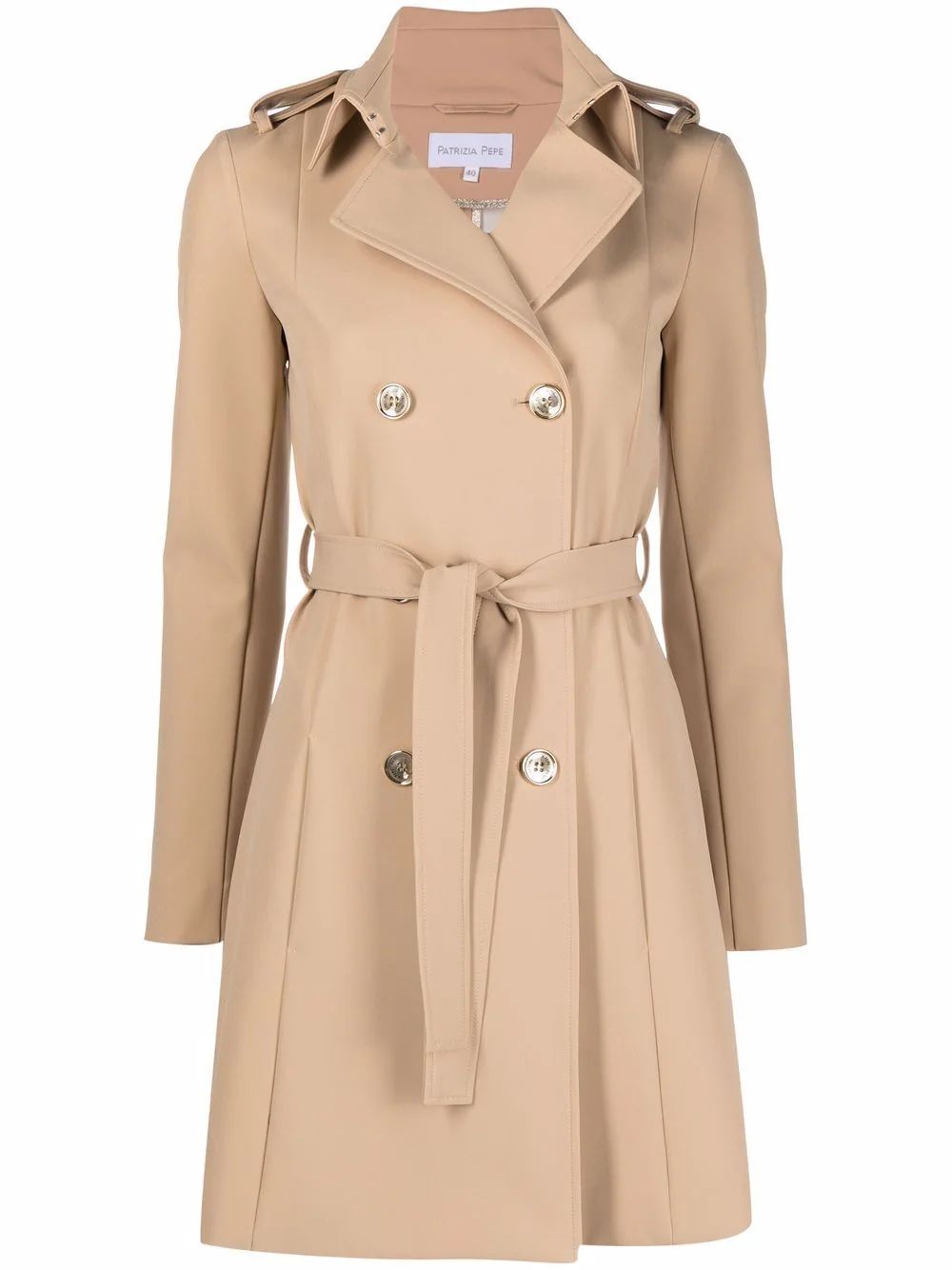 Patrizia Pepe double-breasted Belted Trench Coat - Farfetch | Farfetch Global