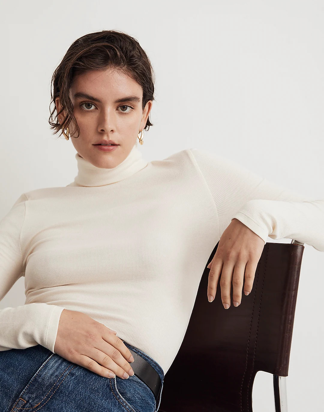 Brightside Finerib Turtleneck Long-Sleeve Tee | Madewell