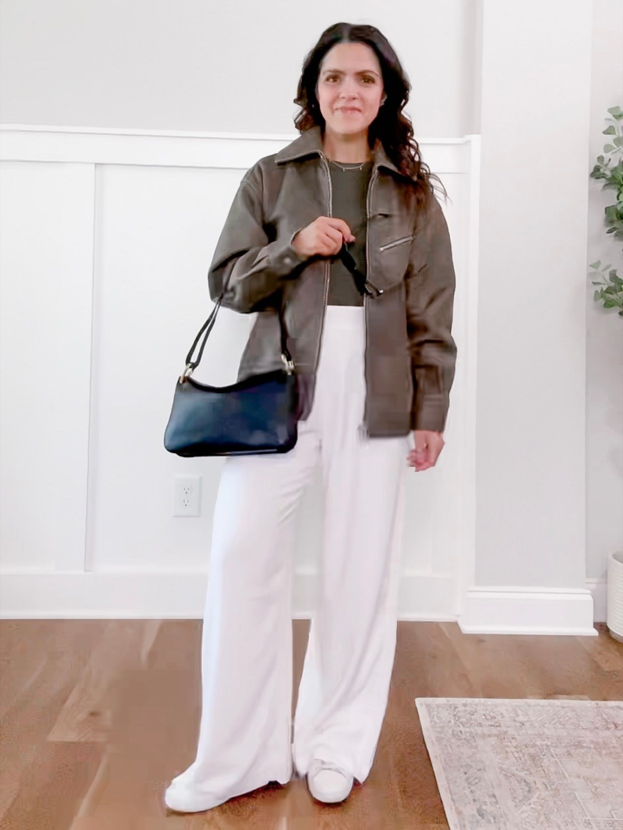 Transitional outfit idea to style linen pants into fall! 

Leather bomber jacket: Quince, XS
Tank: Target, S
Sneakers: Freda Salvador, tts
Bag: old, linked similar 


#LTKStyleTip #LTKSeasonal