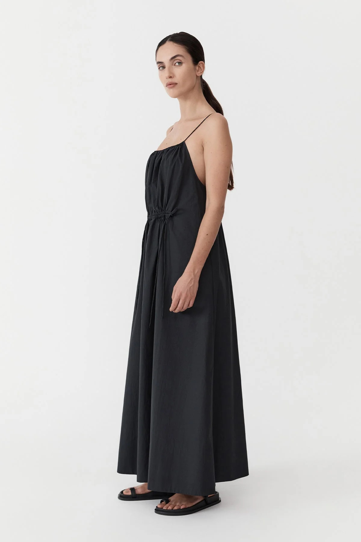 Relaxed Drawstring Dress - Black | St. Agni (US, UK, EU)
