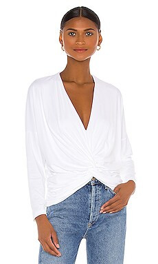 Susana Monaco Long Sleeve Twist Front Dolman Top in Sugar from Revolve.com | Revolve Clothing (Global)