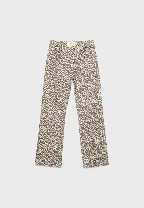 Straight leopard print trousers | Stradivarius (UK)