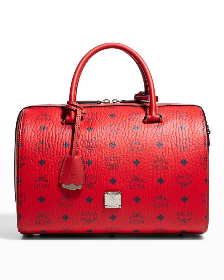 MCM Boston Monogram Top-Handle Bag | Neiman Marcus