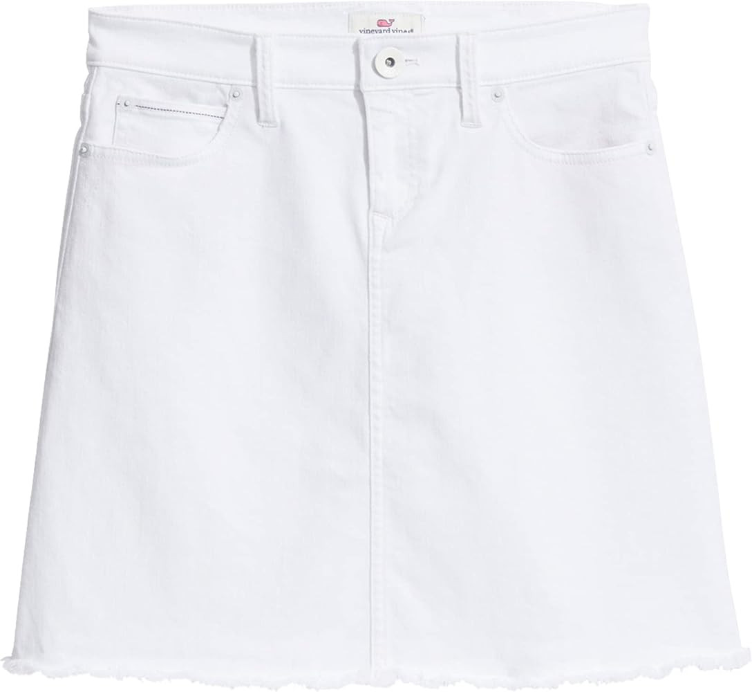 vineyard vines Women's Raw Hem White Jean Skirt | Amazon (US)