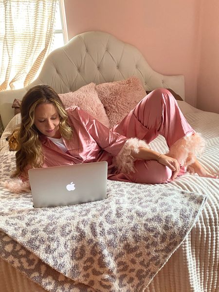 The cutest pajama set! Silk pajama set, feather trim pajama set, bachelorette pajamas 

#LTKwedding #LTKunder50 #LTKFind