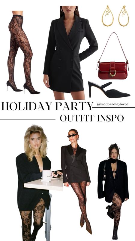 Blazer dress and tights are such a vibe this holiday season. add a pop of red and this look is perfection

#LTKHoliday #LTKstyletip #LTKfindsunder100