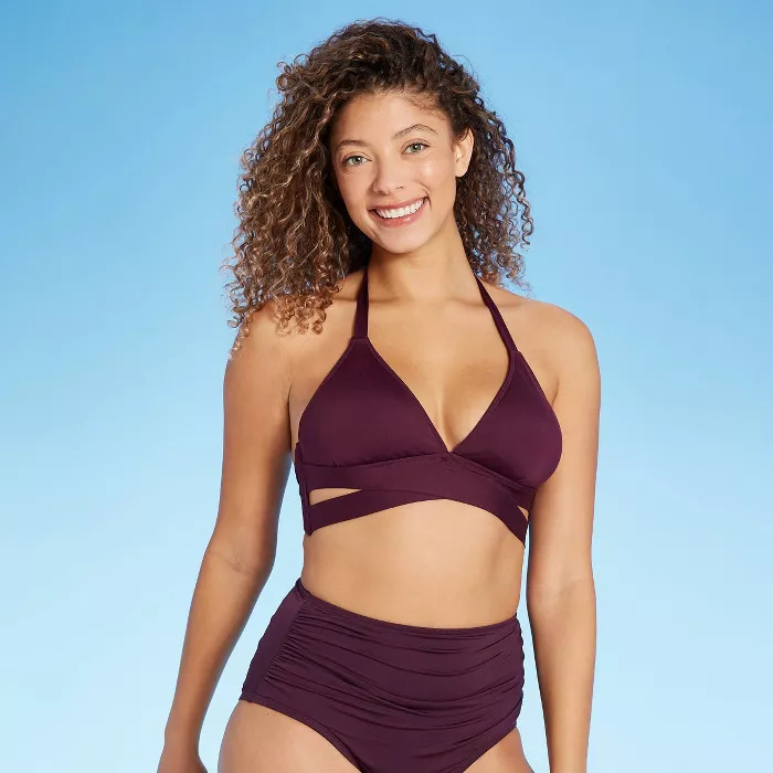 Women's Faux Wrap Halter Bikini Top - Kona Sol™ | Target