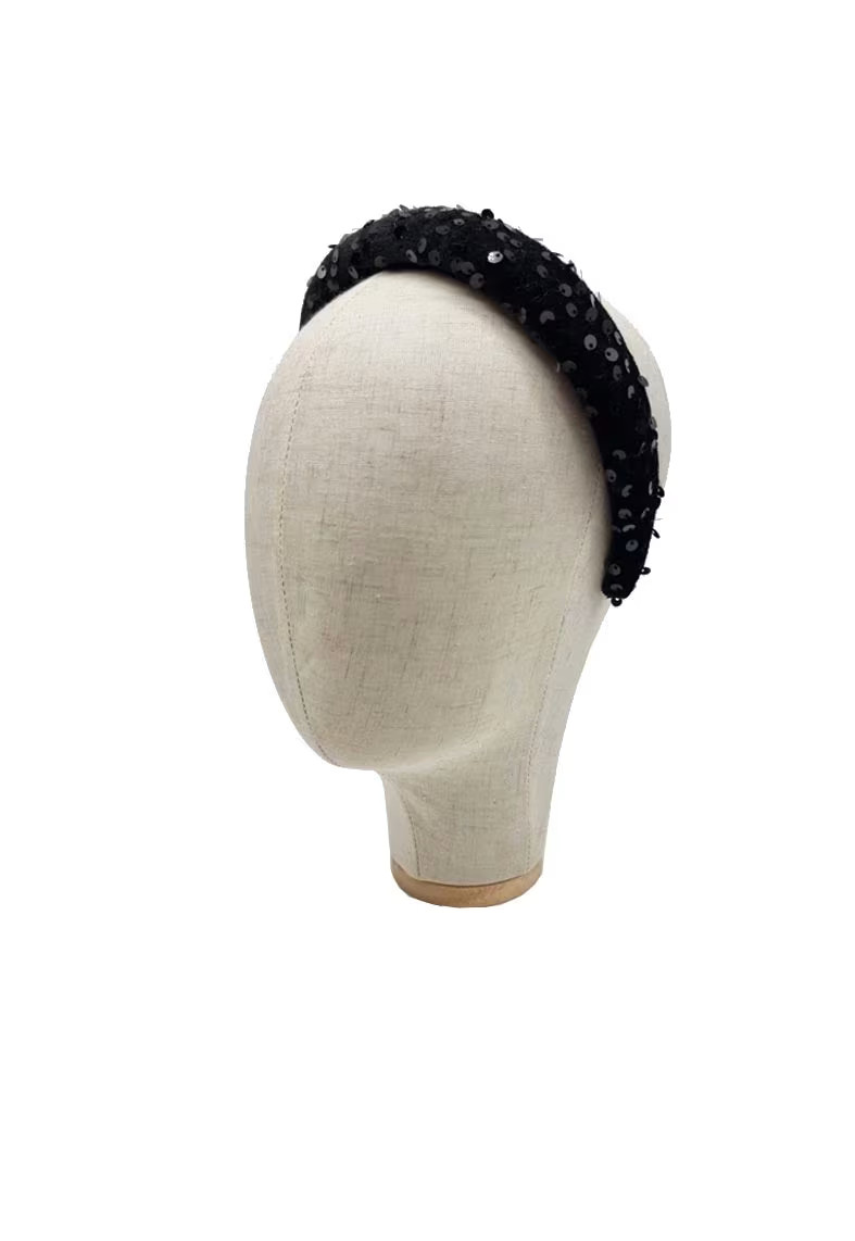 Albion Sequin Headband In Black | Wolf & Badger