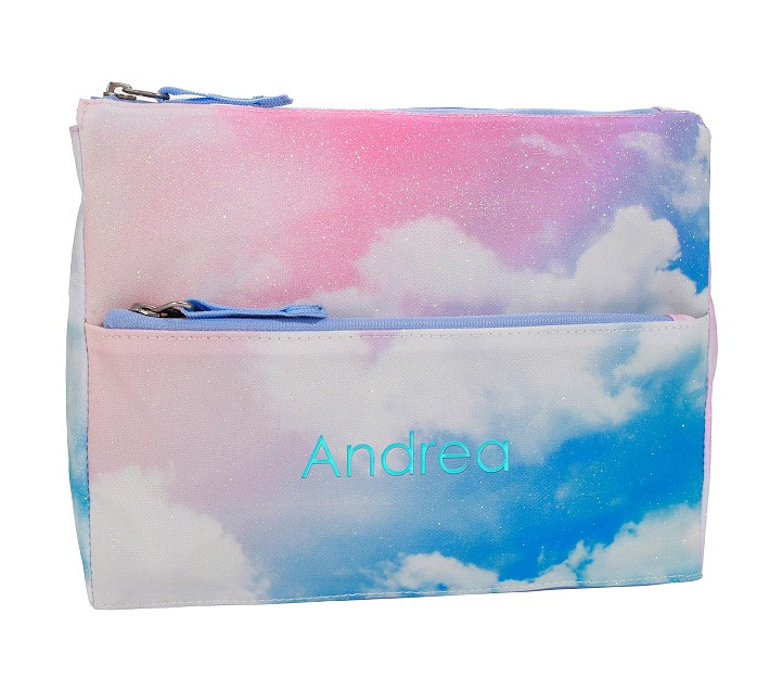 Mackenzie Rainbow Clouds Glitter Supplies Pouch | Pottery Barn Kids