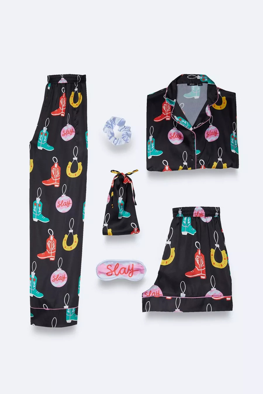 Emmy X Nasty Gal Cowboy Christmas Bauble 6pc Pajama Set | Nasty Gal US