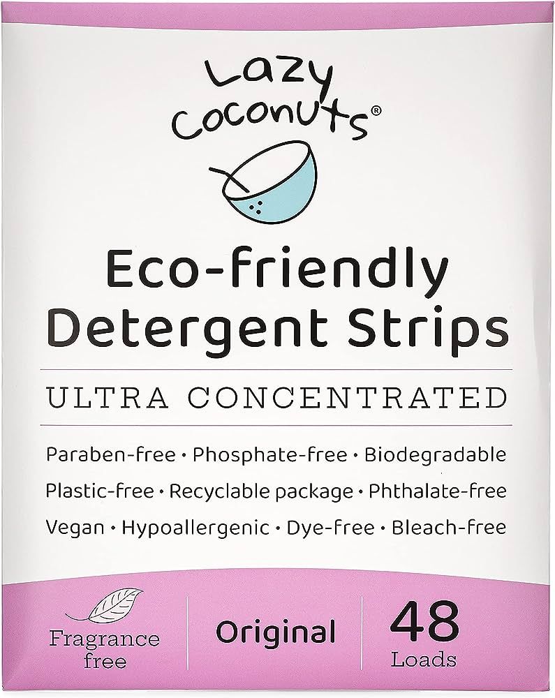 Eco Friendly, Plant Powered Laundry Detergent Strips - Fragrance Free, Unscented, Ultra Concentra... | Amazon (US)