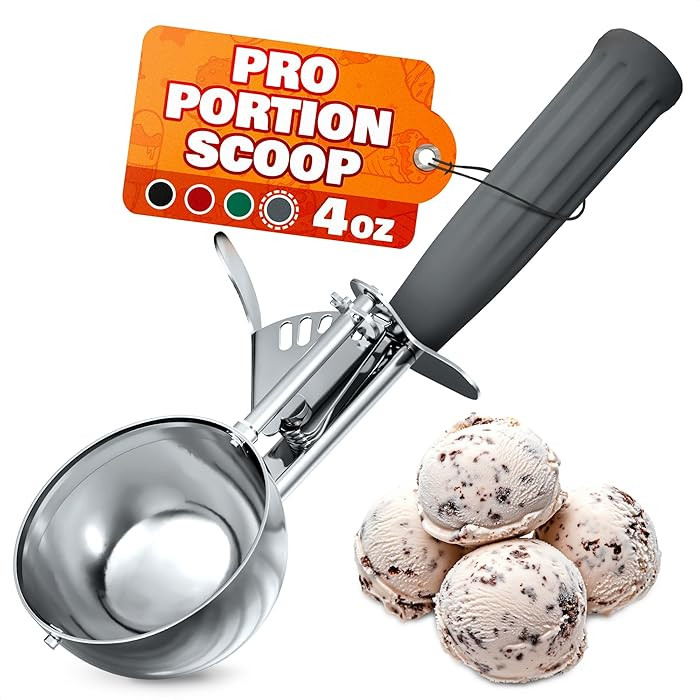 4 oz Ice Cream Scoop with Trigger Release #8 – Stainless Steel Versatile Tool for Baking, Cooki... | Amazon (US)
